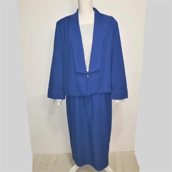 Kathy J Dresses & Skirts - Vintage 80s Union Label 2 piece women's Dress Suit set by KATHY J dark blue